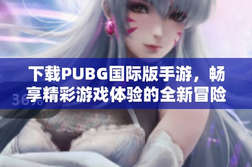 下载PUBG国际版手游，畅享精彩游戏体验的全新冒险旅程