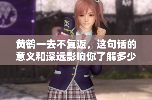 黄鹤一去不复返，这句话的意义和深远影响你了解多少呢
