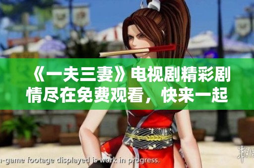 《一夫三妻》电视剧精彩剧情尽在免费观看，快来一起感受其魅力吧