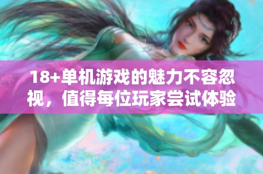 18+单机游戏的魅力不容忽视，值得每位玩家尝试体验的精彩内容
