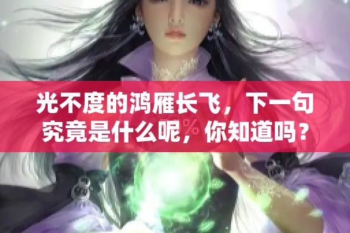 光不度的鸿雁长飞，下一句究竟是什么呢，你知道吗？
