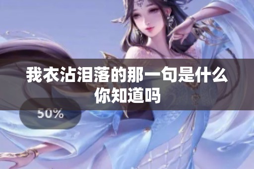 我衣沾泪落的那一句是什么你知道吗