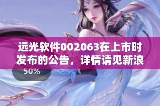 远光软件002063在上市时发布的公告，详情请见新浪财经新浪网