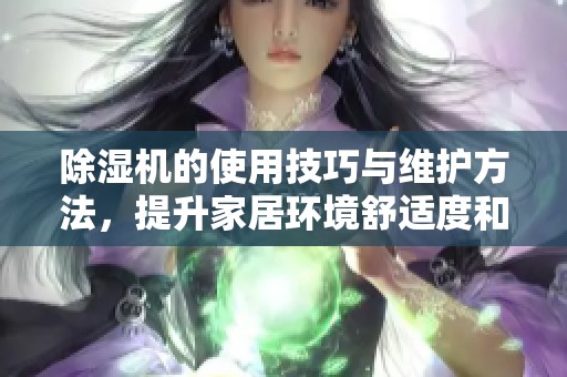 除湿机的使用技巧与维护方法，提升家居环境舒适度和健康水平