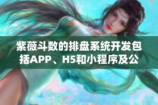 紫薇斗数的排盘系统开发包括APP、H5和小程序及公众号功能
