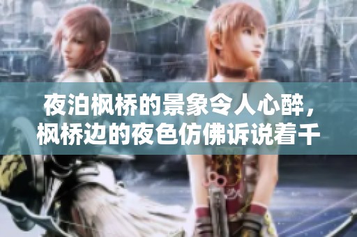 夜泊枫桥的景象令人心醉，枫桥边的夜色仿佛诉说着千古传奇