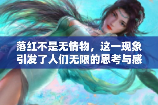 落红不是无情物，这一现象引发了人们无限的思考与感慨