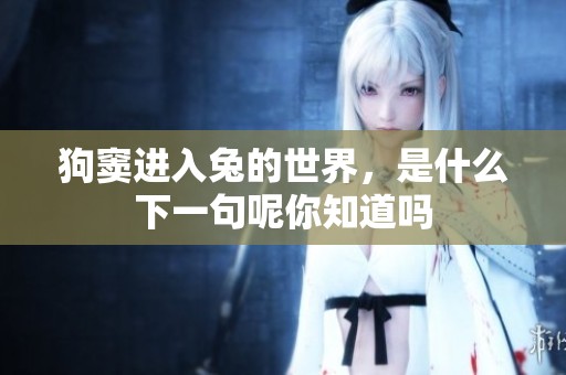 狗窦进入兔的世界，是什么下一句呢你知道吗