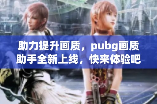 助力提升画质，pubg画质助手全新上线，快来体验吧