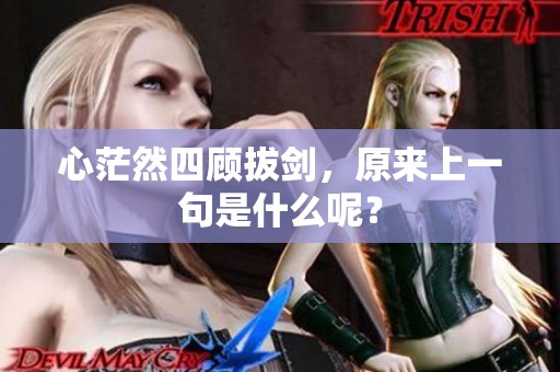 心茫然四顾拔剑，原来上一句是什么呢？