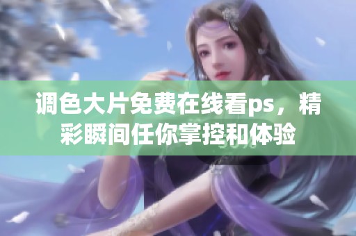 调色大片免费在线看ps，精彩瞬间任你掌控和体验