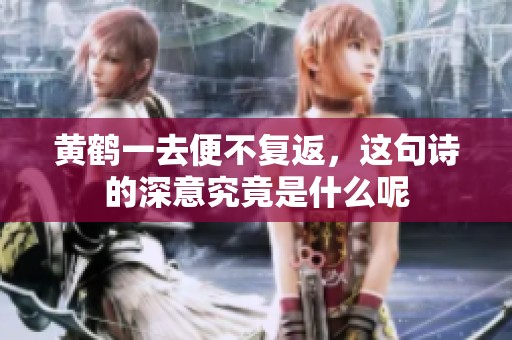 黄鹤一去便不复返，这句诗的深意究竟是什么呢