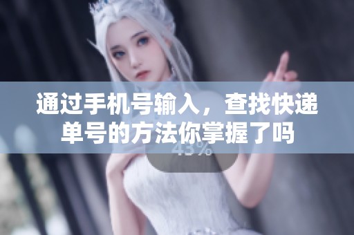 通过手机号输入，查找快递单号的方法你掌握了吗