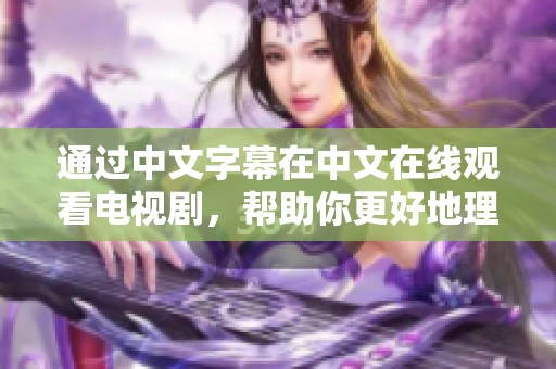 通过中文字幕在中文在线观看电视剧，帮助你更好地理解剧情与角色发展