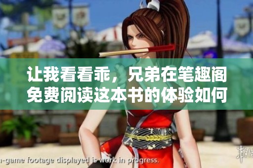 让我看看乖，兄弟在笔趣阁免费阅读这本书的体验如何